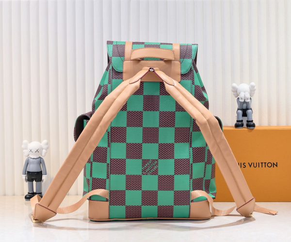 ルイヴィトン N40564 クリストファー ダミエレザー バックパック リュック MM グリーン/ブラウン N品 - 画像 (8)