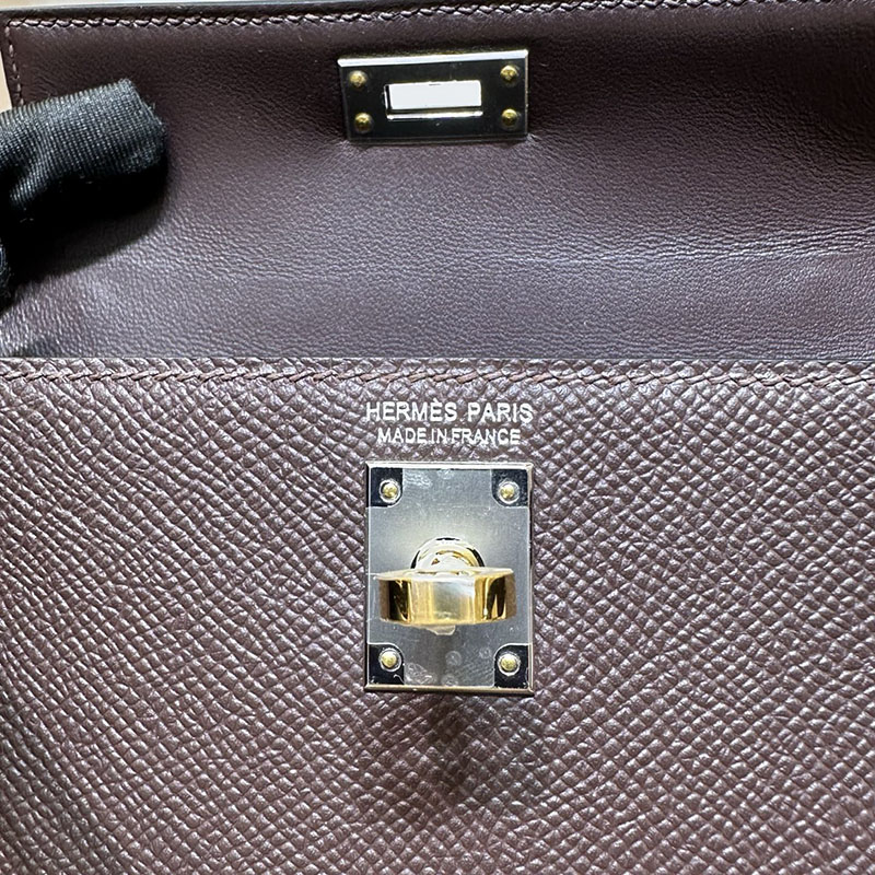 エルメス ミニバッグ HERMES ケリーミニ2 外縫い ルージュセリエ ヴォーエプソン シルバー金具 2521255 エルメスミニケリーバッグ - 画像 (8)