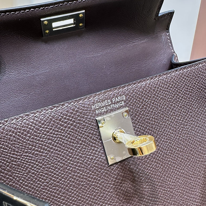エルメス ミニバッグ HERMES ケリーミニ2 外縫い ルージュセリエ ヴォーエプソン シルバー金具 2521255 エルメスミニケリーバッグ - 画像 (7)