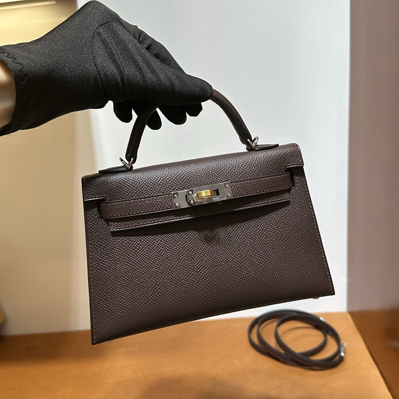 エルメス ミニバッグ HERMES ケリーミニ2 外縫い ルージュセリエ ヴォーエプソン シルバー金具 2521255 エルメスミニケリーバッグ - 画像 (5)