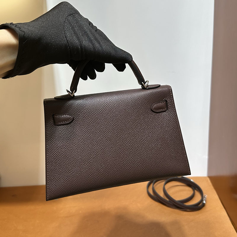 エルメス ミニバッグ HERMES ケリーミニ2 外縫い ルージュセリエ ヴォーエプソン シルバー金具 2521255 エルメスミニケリーバッグ - 画像 (4)