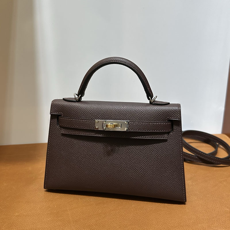 エルメス ミニバッグ HERMES ケリーミニ2 外縫い ルージュセリエ ヴォーエプソン シルバー金具 2521255 エルメスミニケリーバッグ - 画像 (3)