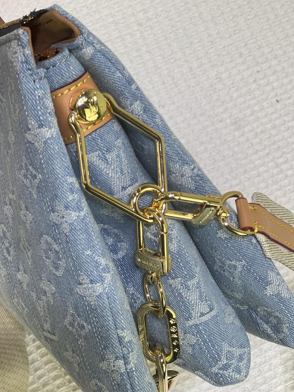 ルイヴィトン クッサンPM モノグラムデニム ショルダーバッグ モノグラムデニム M24564 ブルー レディース N品 - 画像 (6)