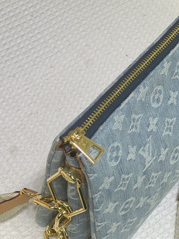 ルイヴィトン クッサンPM モノグラムデニム ショルダーバッグ モノグラムデニム M24564 ブルー レディース N品 - 画像 (4)
