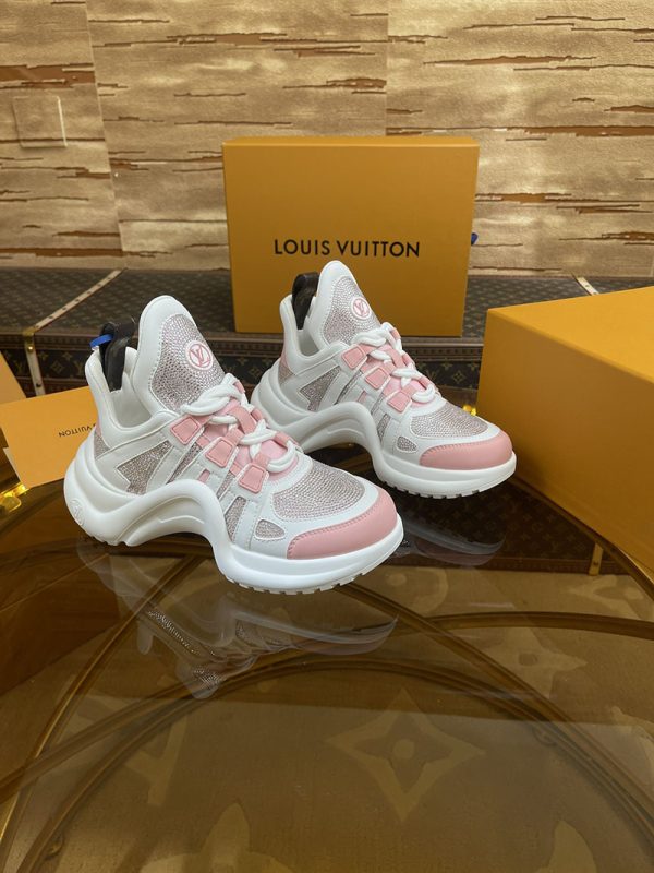 ルイヴィトン 靴 LV アークライト スニーカー レディース lv303304 ホワイト/ピンク N品 ヴィトン スニーカー 新作 2025 - 画像 (8)
