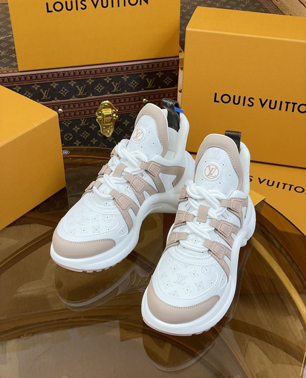 ルイヴィトン 靴 LV アークライト スニーカー レディース lv303308 ホワイト/ベージュ N品 スニーカー レディース おしゃれ 40代 - 画像 (8)