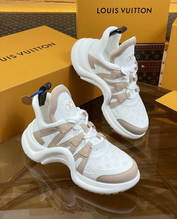 ルイヴィトン 靴 LV アークライト スニーカー レディース lv303308 ホワイト/ベージュ N品 スニーカー レディース おしゃれ 40代 - 画像 (7)