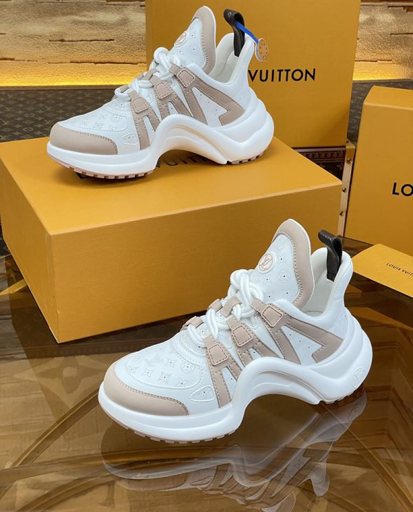 ルイヴィトン 靴 LV アークライト スニーカー レディース lv303308 ホワイト/ベージュ N品 スニーカー レディース おしゃれ 40代 - 画像 (6)