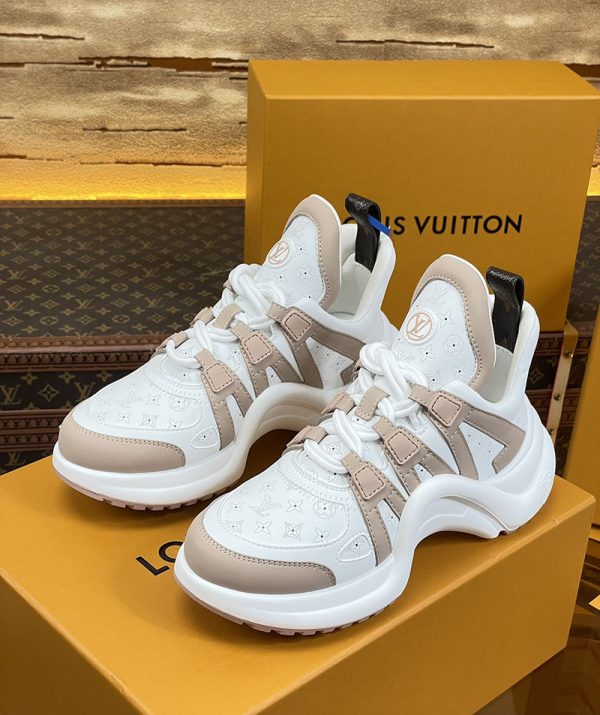 ルイヴィトン 靴 LV アークライト スニーカー レディース lv303308 ホワイト/ベージュ N品 スニーカー レディース おしゃれ 40代 - 画像 (2)