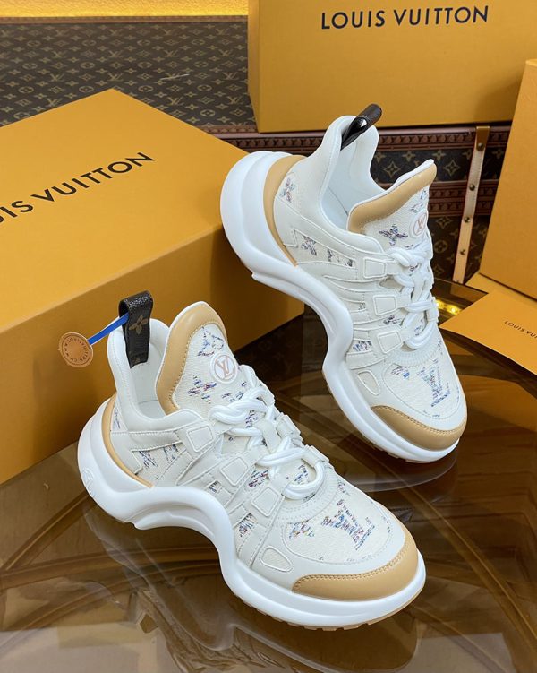 ルイヴィトン 靴 LV アークライト スニーカー レディース lv303311 ホワイト/ベージュ N品 スニーカー レディース 人気ブランド - 画像 (7)