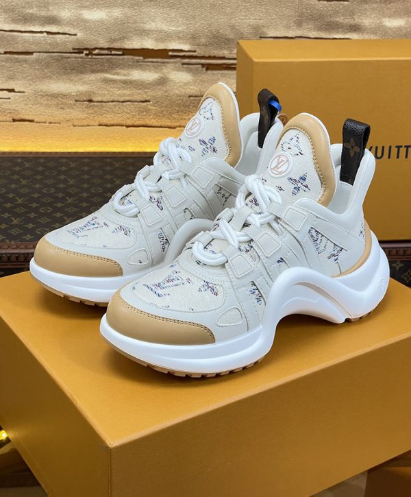 ルイヴィトン 靴 LV アークライト スニーカー レディース lv303311 ホワイト/ベージュ N品 スニーカー レディース 人気ブランド - 画像 (5)