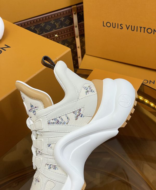 ルイヴィトン 靴 LV アークライト スニーカー レディース lv303311 ホワイト/ベージュ N品 スニーカー レディース 人気ブランド - 画像 (4)