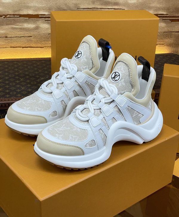 ルイヴィトン 靴 LV アークライト スニーカー レディース lv303314 ホワイト/グレー N品 スニーカー レディース 人気ブランド - 画像 (3)
