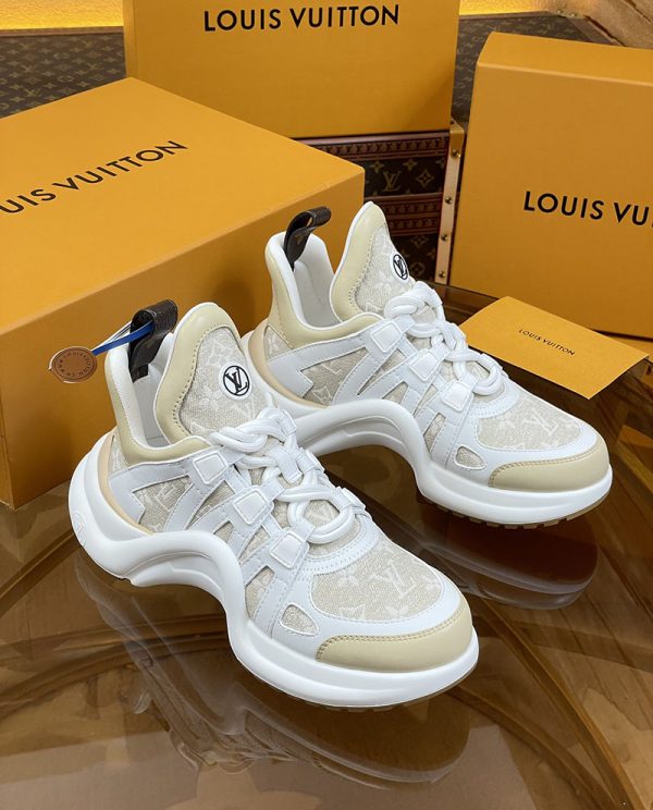 ルイヴィトン 靴 LV アークライト スニーカー レディース lv303314 ホワイト/グレー N品 スニーカー レディース 人気ブランド - 画像 (2)