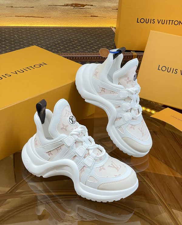 ルイヴィトン 靴 LV アークライト スニーカー レディース lv303315 ホワイト/シャマロウ ピンク N品 スニーカー レディース 人気ブランド - 画像 (7)