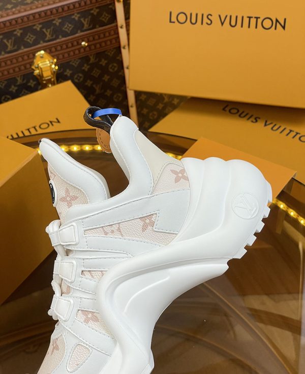 ルイヴィトン 靴 LV アークライト スニーカー レディース lv303315 ホワイト/シャマロウ ピンク N品 スニーカー レディース 人気ブランド - 画像 (5)