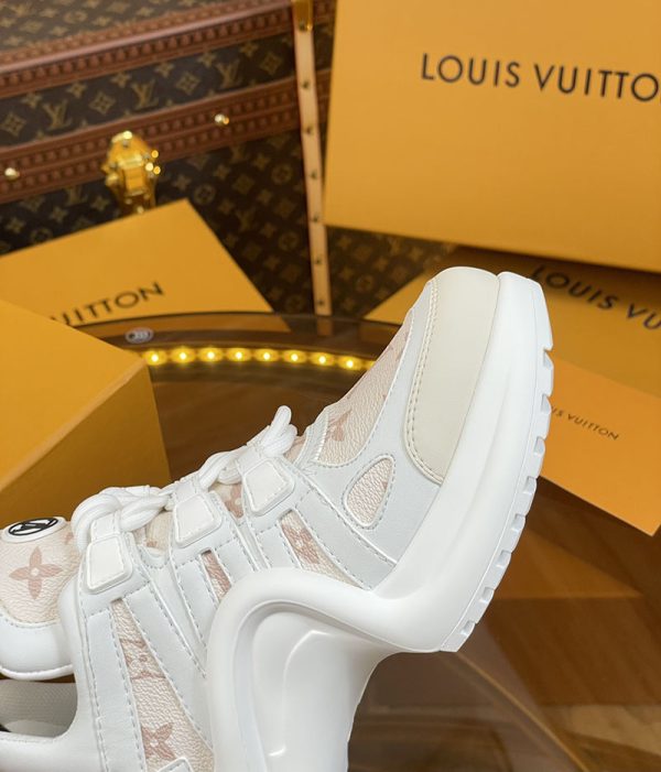 ルイヴィトン 靴 LV アークライト スニーカー レディース lv303315 ホワイト/シャマロウ ピンク N品 スニーカー レディース 人気ブランド - 画像 (4)
