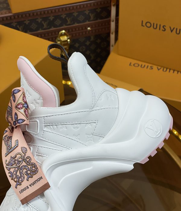 ルイヴィトン 靴 LV アークライト スニーカー レディース lv303316 ホワイト/ピンク N品 芸能人 愛用スニーカー レディース - 画像 (5)