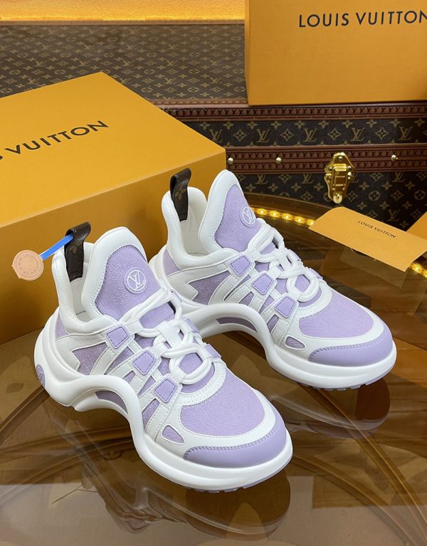 ルイヴィトン 靴 LV アークライト スニーカー レディース lv303317 ホワイト/パープル N品 芸能人 愛用スニーカー レディース - 画像 (9)
