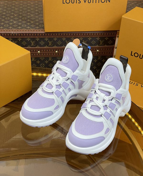 ルイヴィトン 靴 LV アークライト スニーカー レディース lv303317 ホワイト/パープル N品 芸能人 愛用スニーカー レディース - 画像 (8)