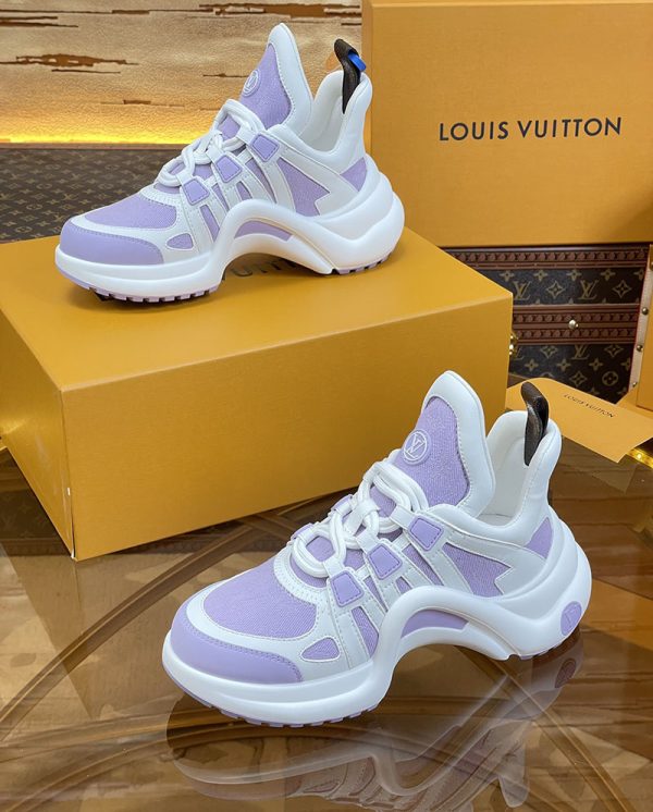 ルイヴィトン 靴 LV アークライト スニーカー レディース lv303317 ホワイト/パープル N品 芸能人 愛用スニーカー レディース - 画像 (6)
