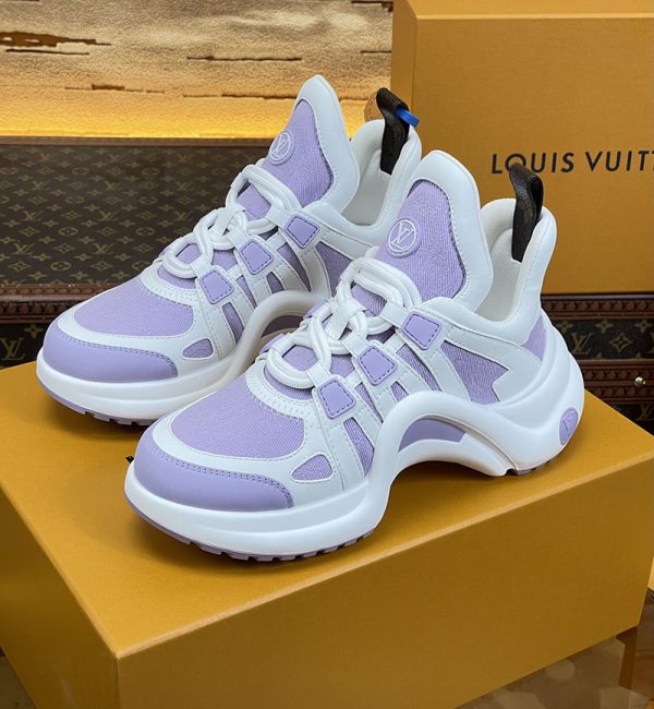 ルイヴィトン 靴 LV アークライト スニーカー レディース lv303317 ホワイト/パープル N品 芸能人 愛用スニーカー レディース - 画像 (2)