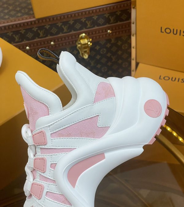 ルイヴィトン 靴 LV アークライト スニーカー レディース lv303318 ホワイト/ピンク N品 芸能人 愛用スニーカー レディース - 画像 (5)