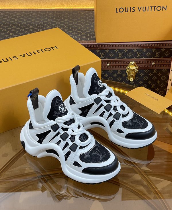 ルイヴィトン 靴 LV アークライト スニーカー レディース lv303319 ホワイト/ブラック N品 芸能人 愛用スニーカー レディース - 画像 (9)