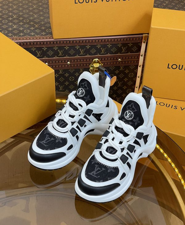 ルイヴィトン 靴 LV アークライト スニーカー レディース lv303319 ホワイト/ブラック N品 芸能人 愛用スニーカー レディース - 画像 (8)