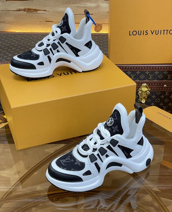 ルイヴィトン 靴 LV アークライト スニーカー レディース lv303319 ホワイト/ブラック N品 芸能人 愛用スニーカー レディース - 画像 (6)