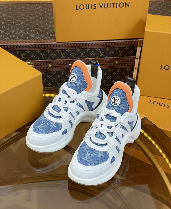 ルイヴィトン 靴 LV アークライト スニーカー レディース lv303320 ホワイト/デニム N品 芸能人 愛用スニーカー レディース - 画像 (8)