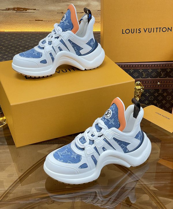 ルイヴィトン 靴 LV アークライト スニーカー レディース lv303320 ホワイト/デニム N品 芸能人 愛用スニーカー レディース - 画像 (6)