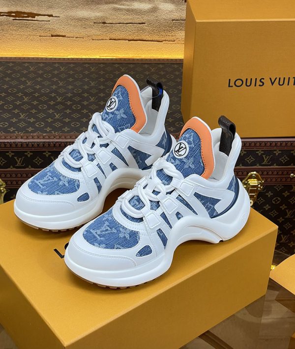ルイヴィトン 靴 LV アークライト スニーカー レディース lv303320 ホワイト/デニム N品 芸能人 愛用スニーカー レディース - 画像 (5)