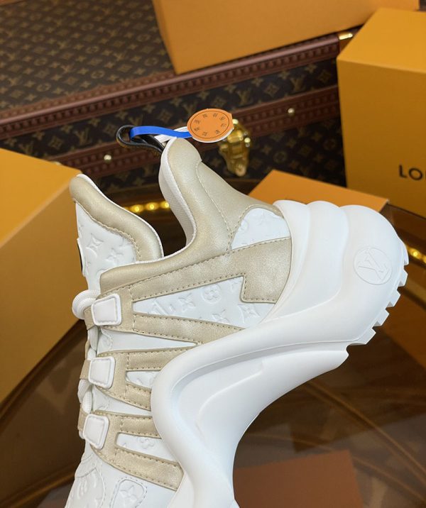 ルイヴィトン 靴 LV アークライト スニーカー レディース lv303324 ホワイト/ゴールド N品 海外 スニーカー 流行り レディース - 画像 (6)