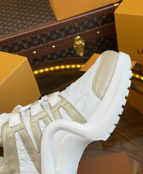 ルイヴィトン 靴 LV アークライト スニーカー レディース lv303324 ホワイト/ゴールド N品 海外 スニーカー 流行り レディース - 画像 (5)
