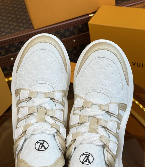 ルイヴィトン 靴 LV アークライト スニーカー レディース lv303324 ホワイト/ゴールド N品 海外 スニーカー 流行り レディース - 画像 (3)