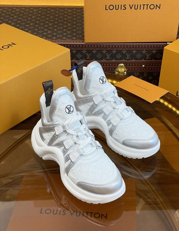 ルイヴィトン 靴 LV アークライト スニーカー レディース lv303325 ホワイト/シルバー N品 海外 スニーカー 流行り レディース - 画像 (7)