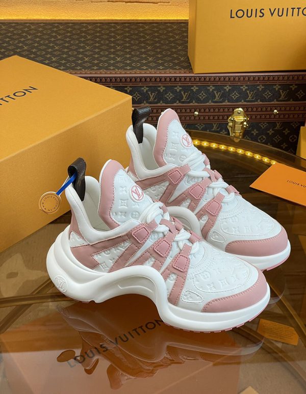 ルイヴィトン 靴 LV アークライト スニーカー レディース lv303327 ホワイト/ピンク N品 海外 スニーカー 流行り レディース - 画像 (9)