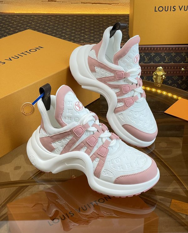 ルイヴィトン 靴 LV アークライト スニーカー レディース lv303327 ホワイト/ピンク N品 海外 スニーカー 流行り レディース - 画像 (8)