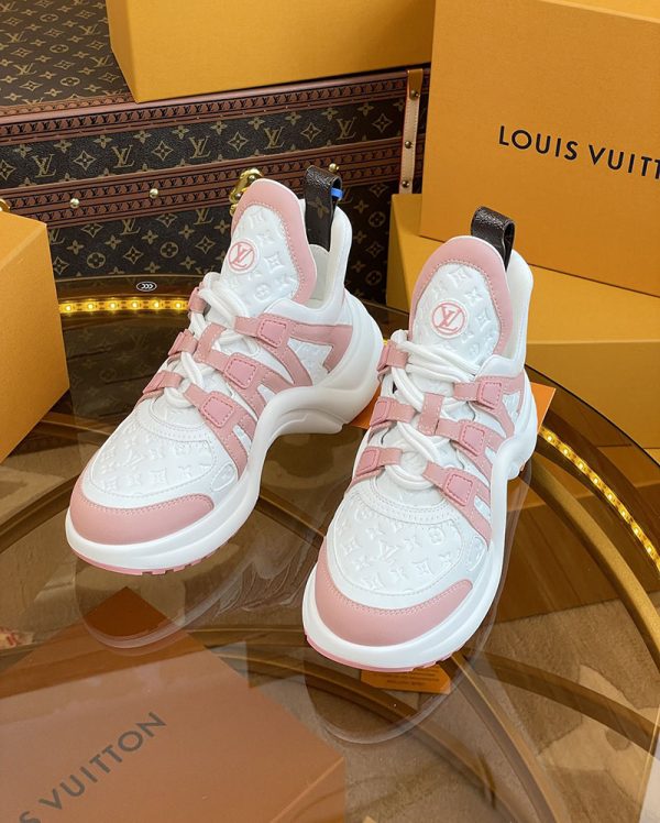 ルイヴィトン 靴 LV アークライト スニーカー レディース lv303327 ホワイト/ピンク N品 海外 スニーカー 流行り レディース - 画像 (7)