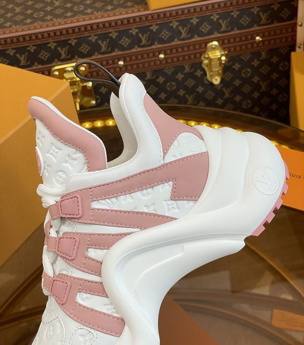 ルイヴィトン 靴 LV アークライト スニーカー レディース lv303327 ホワイト/ピンク N品 海外 スニーカー 流行り レディース - 画像 (6)