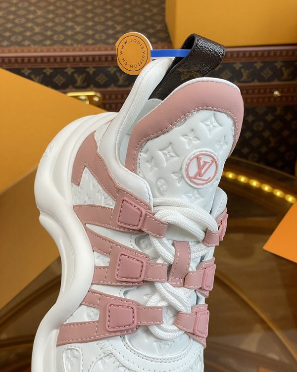 ルイヴィトン 靴 LV アークライト スニーカー レディース lv303327 ホワイト/ピンク N品 海外 スニーカー 流行り レディース - 画像 (4)