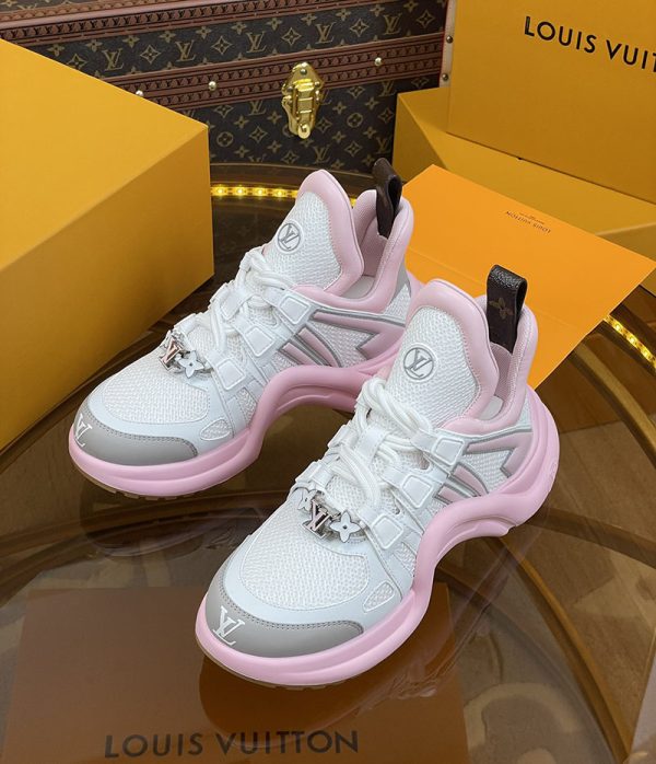 ルイヴィトン 靴 LV アークライト スニーカー レディース lv303328 ホワイト/ピンク N品 スニーカー レディース 人気 30代 - 画像 (9)