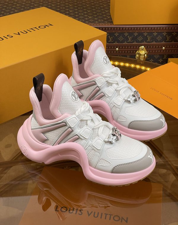 ルイヴィトン 靴 LV アークライト スニーカー レディース lv303328 ホワイト/ピンク N品 スニーカー レディース 人気 30代 - 画像 (8)