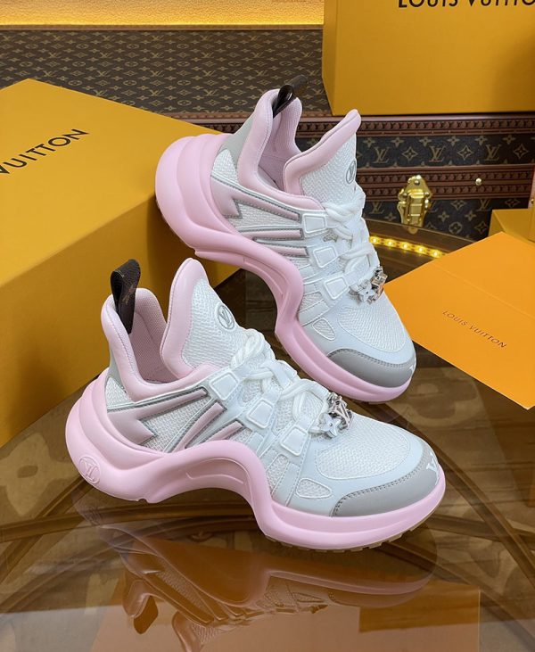 ルイヴィトン 靴 LV アークライト スニーカー レディース lv303328 ホワイト/ピンク N品 スニーカー レディース 人気 30代 - 画像 (7)