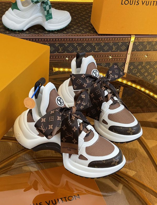 ルイヴィトン 靴 LV アークライト スニーカー レディース lv303336 ホワイト/ブラウン N品 歩きやすいスニーカー レディース 旅行 - 画像 (9)