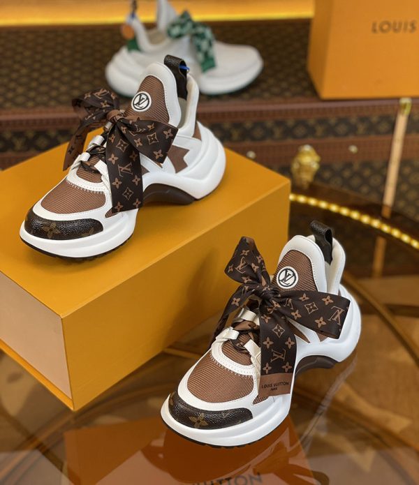 ルイヴィトン 靴 LV アークライト スニーカー レディース lv303336 ホワイト/ブラウン N品 歩きやすいスニーカー レディース 旅行 - 画像 (7)