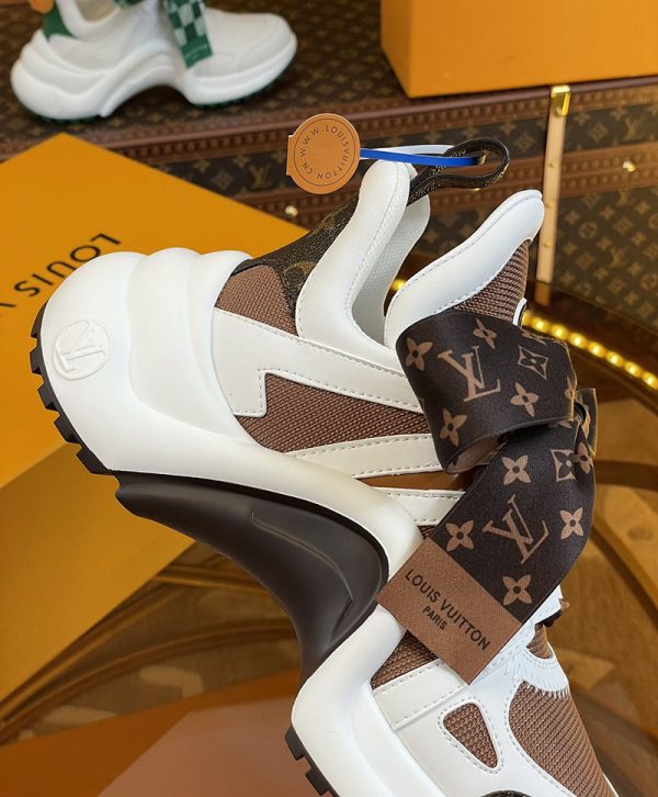 ルイヴィトン 靴 LV アークライト スニーカー レディース lv303336 ホワイト/ブラウン N品 歩きやすいスニーカー レディース 旅行 - 画像 (6)