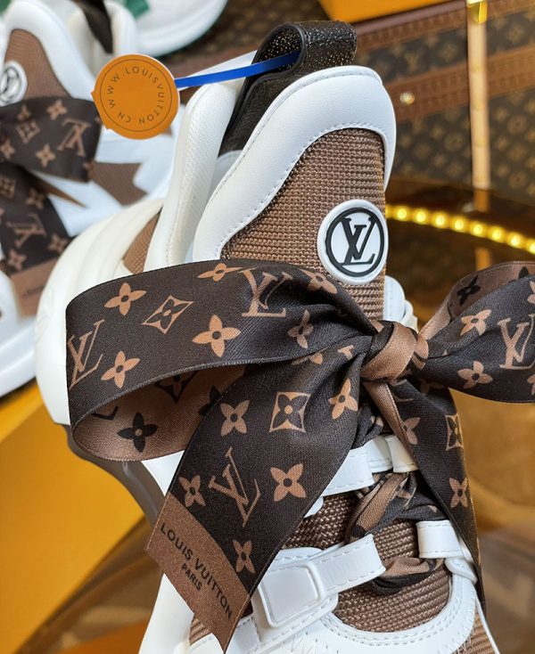 ルイヴィトン 靴 LV アークライト スニーカー レディース lv303336 ホワイト/ブラウン N品 歩きやすいスニーカー レディース 旅行 - 画像 (4)