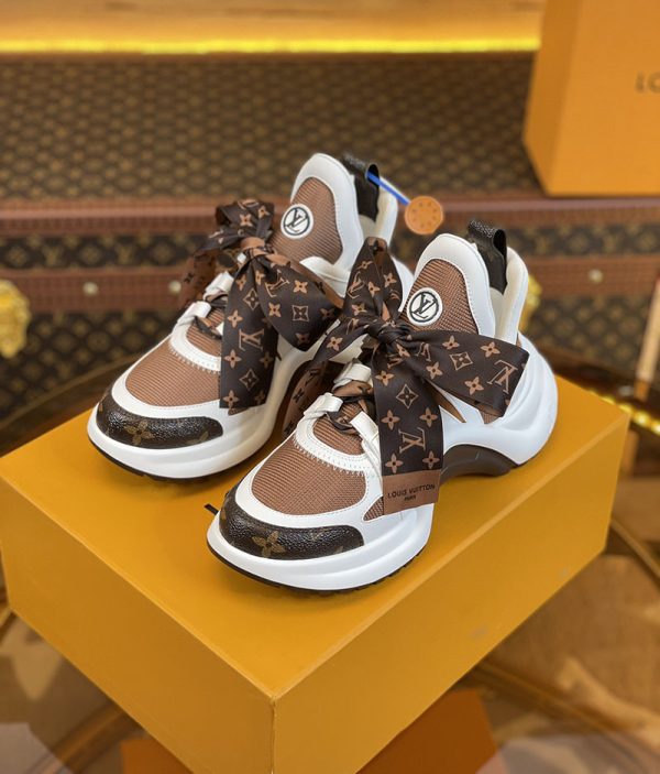 ルイヴィトン 靴 LV アークライト スニーカー レディース lv303336 ホワイト/ブラウン N品 歩きやすいスニーカー レディース 旅行 - 画像 (3)